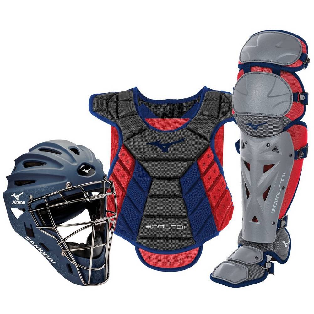 Catchers Gear Mizuno Samurai Boxed (14-15") - Mulher - Azul Marinho/Vermelhas - POUAI7386